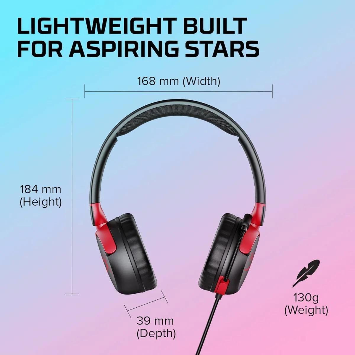 HyperX Cloud Mini Wired On-Ear Gaming Headset for Kids, 30mm Drivers, Flip-to-Mute Mic, Black - Thumbnail 4
