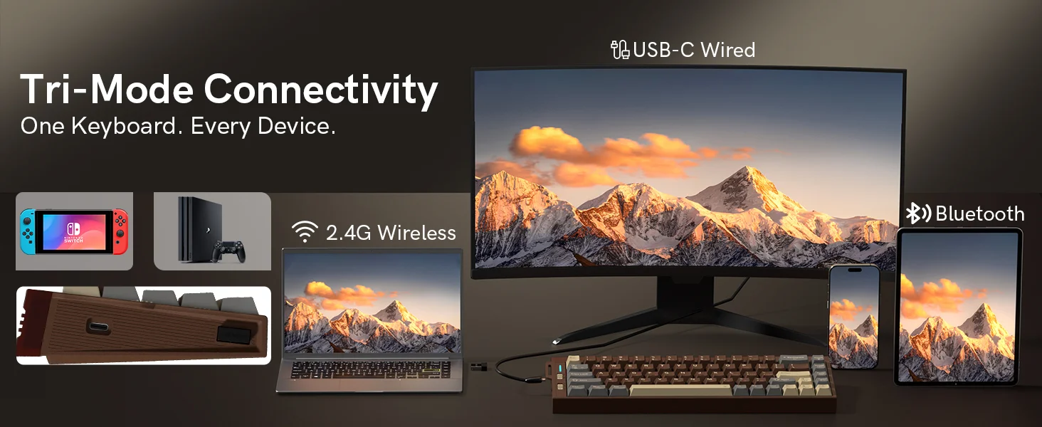 Redragon K752 60% Tri-Mode Wireless Mechanical Gaming Keyboard with RGB - Thumbnail 14