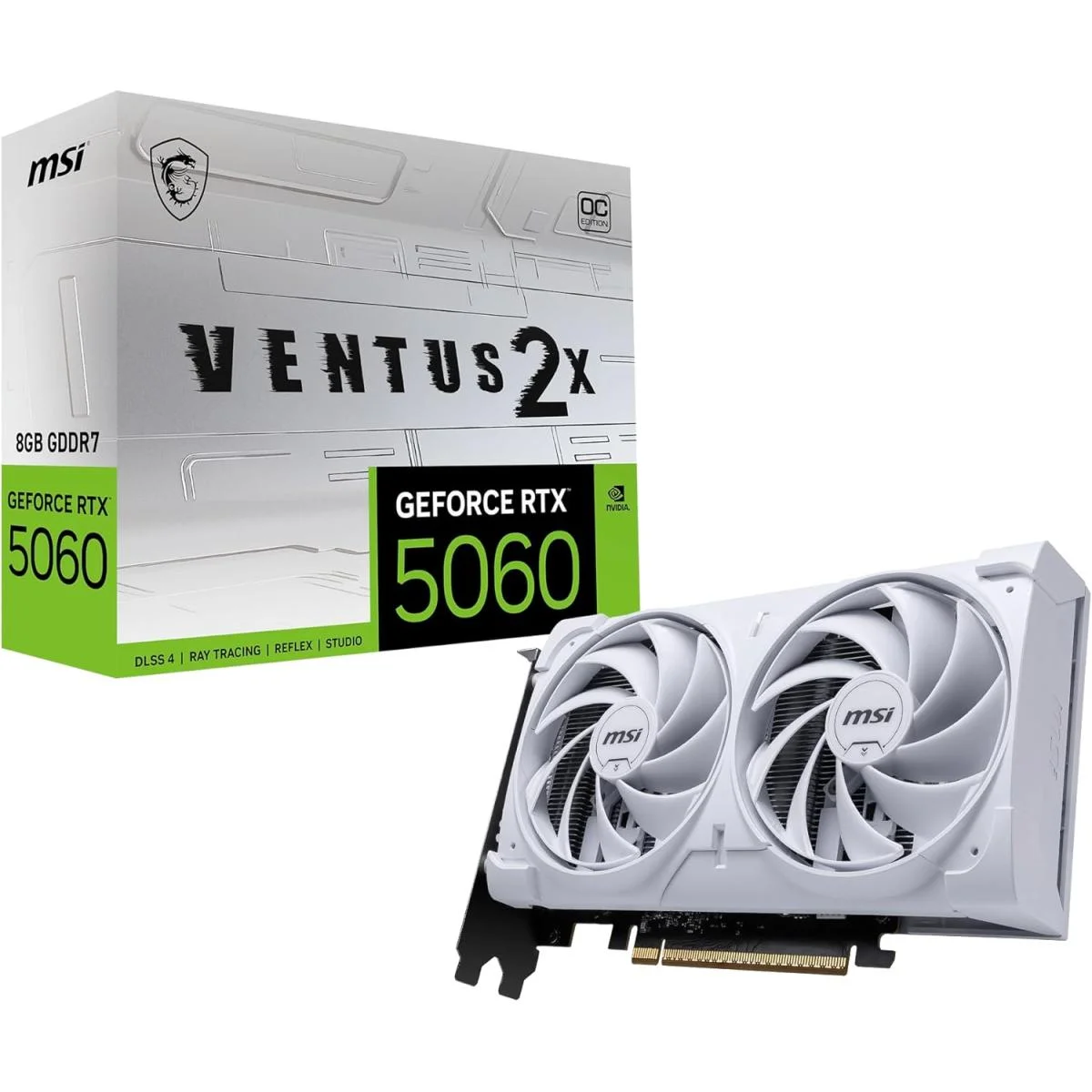 MSI GeForce RTX 5060 VENTUS 2X OC WHITE 8GB GDDR7 Graphics Card