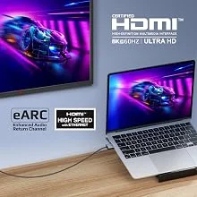 Promate PrimeLink8K-150 HDMI 2.1 Cable 1.5m 48Gbps 8K@60Hz eARC Black - Thumbnail 11