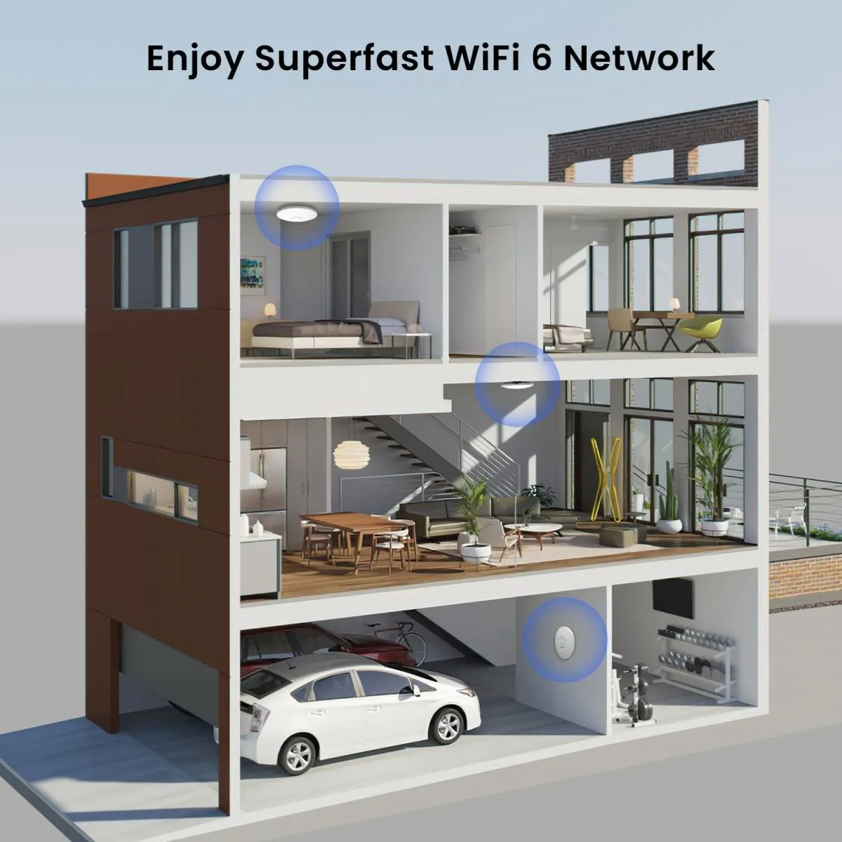 نقطة وصول سقفية Tenda i29 AX3000 Wi-Fi 6 ثنائية النطاق بسرعة 3000Mbps وعرض 160MHz - Image 7