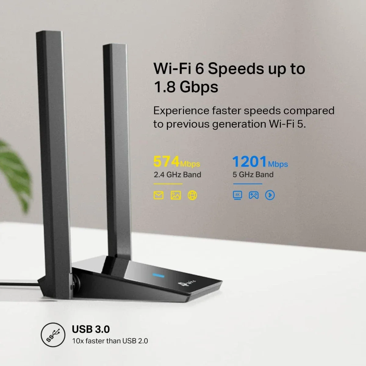 جهاز هوائي للانترنت يركب على USB نوع TP-LINK Archer TX20U Plus AX1800 ثنائي النطاق - Image 4