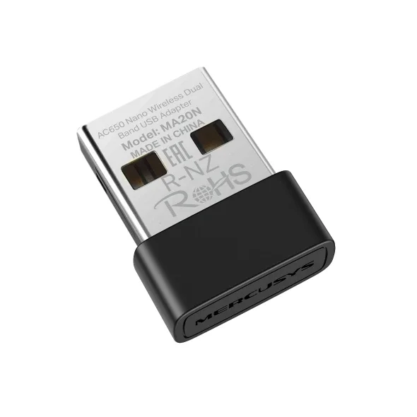 محول واي فاي MERCUSYS MA20N AC650 نانو USB ثنائي النطاق