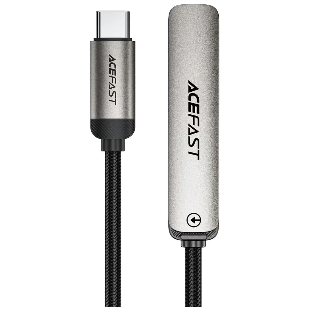 ACEFAST C28-03 60W USB-C to USB-C Charging & Data Cable with Flip-Out Stand, Metal Grey