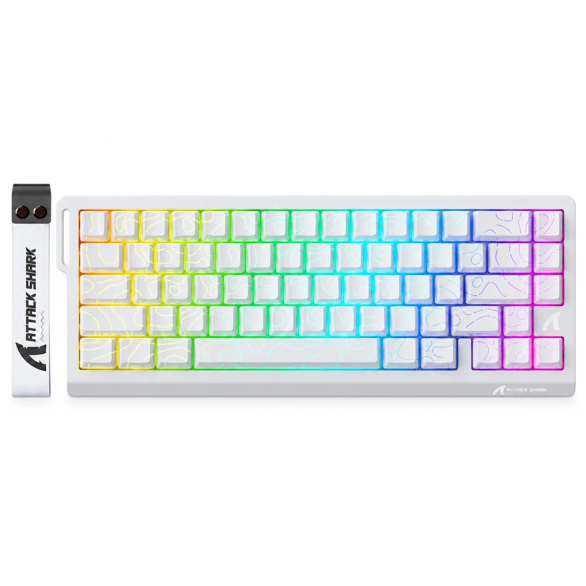 كيبورد ألعاب ATTACK SHARK X68 HE مغناطيسي سلكي 65% White Contours - Image 2