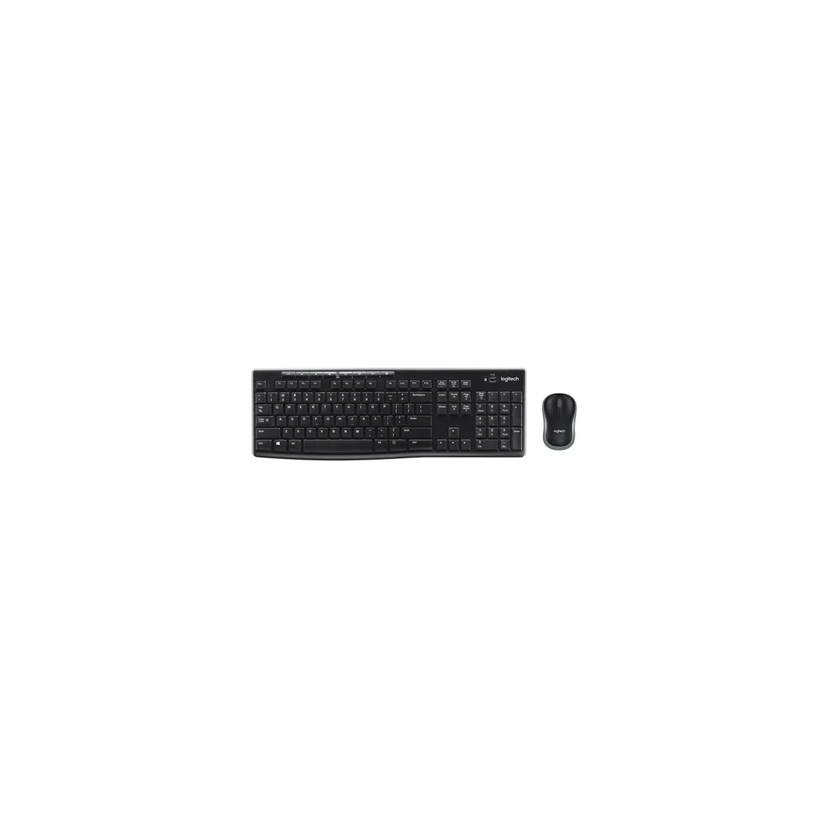طقم لوحة مفاتيح وفأرة لاسلكي Logitech MK270 كامل الحجم - أسود