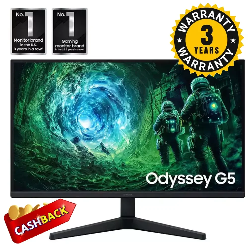 شاشة Samsung Odyssey G5 FG532 للألعاب 27 إنش مسطحة IPS 2K 200 هرتز 1 مللي ثانية LS38FG532