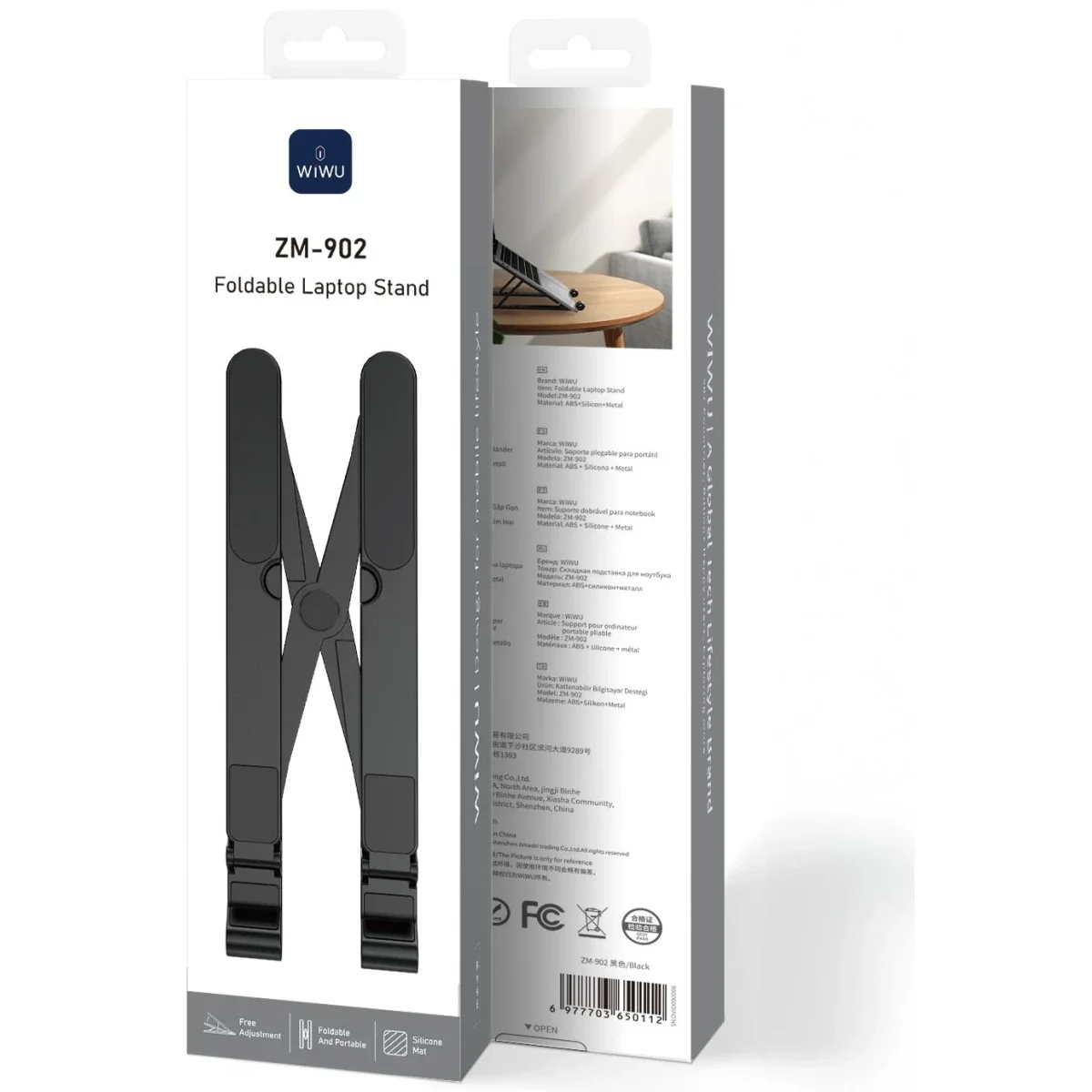 WIWU ZM-902 Foldable Laptop Stand Black - Thumbnail 2