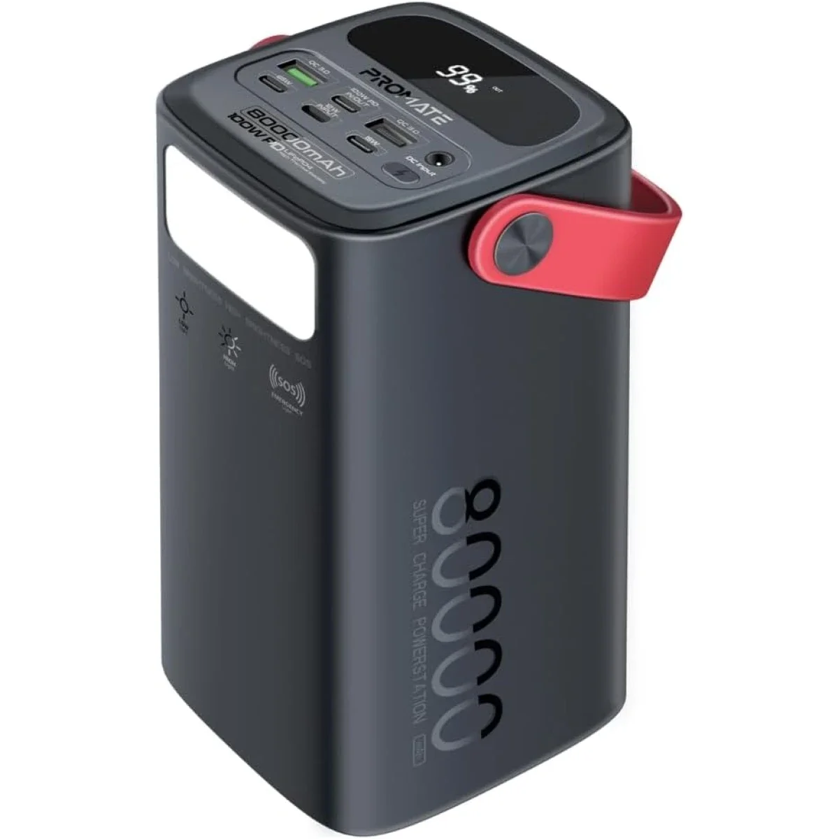 Promate PowerMine-80 Pro 80000mAh Power Bank with 100W USB-C PD Fast Charging - Thumbnail 2