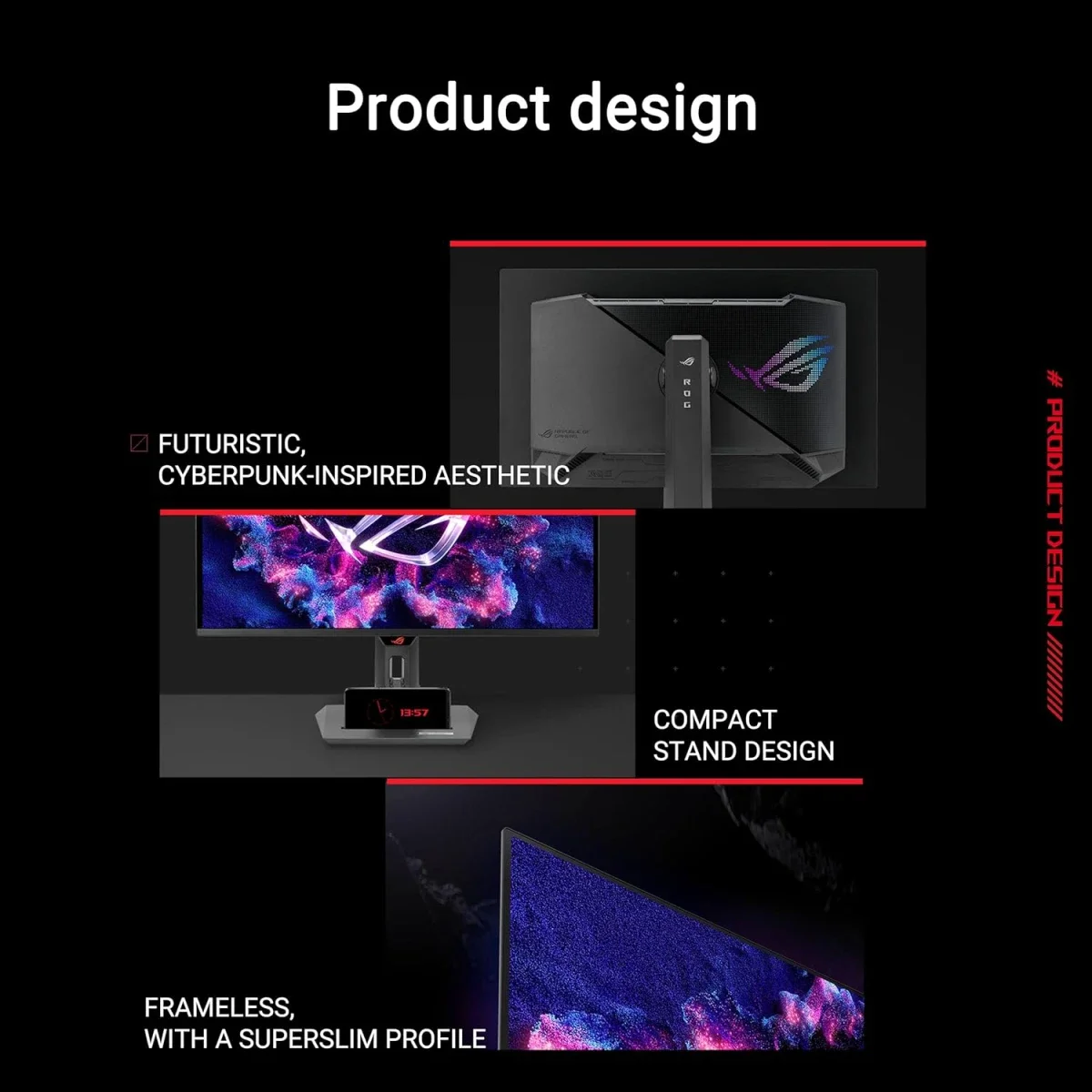 Asus XG27UCDMG ROG Strix OLED 27-Inch 4K QD-OLED Gaming Monitor, 240Hz, 0.03ms - Thumbnail 6
