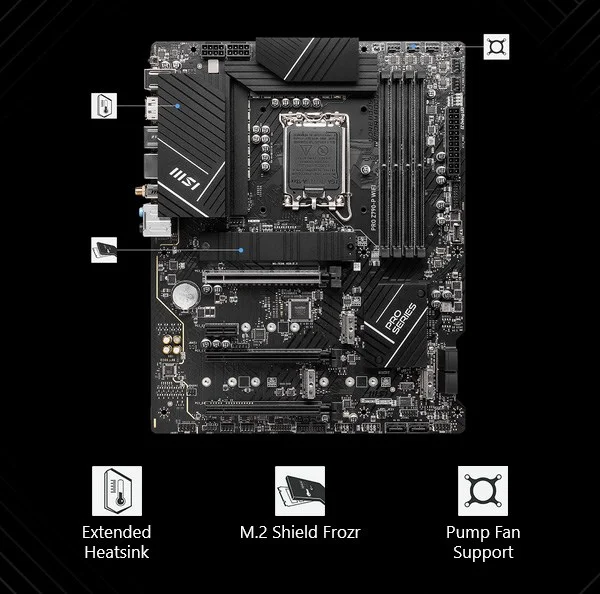 MSI PRO Z790-P WIFI DDR5 ATX Motherboard LGA 1700 Intel Z790 - Image 6