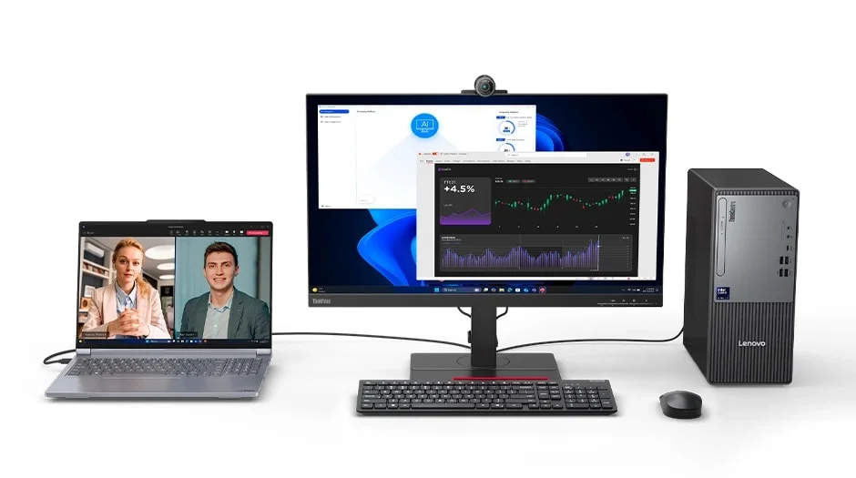 كمبيوتر مكتبي Lenovo ThinkCentre Neo 50t Gen 6 Tower بمعالج Intel Core Ultra 5 225 وذاكرة 8GB وتخزين 512GB SSD لون أسود - Image 12