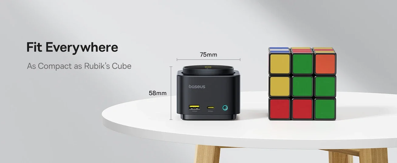 موزع USB-C Baseus MagPro Series II 7 في 1 مع شاحن لاسلكي Qi2 بقدرة 15W ومنفذ HDMI بدقة 4K@60Hz وشحن PD بقدرة 100W وسرعة 10Gbps وقارئ بطاقات SD - أسود - Image 21
