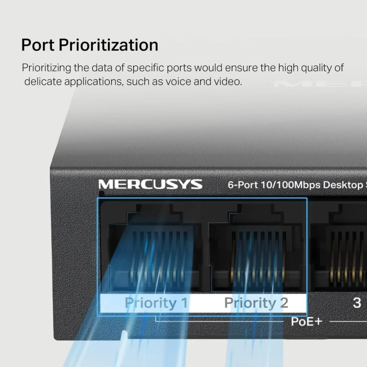 MERCUSYS MS106GP 6-Port Gigabit Switch, 4 PoE+ Ports, 65W Budget, 2 Uplinks, 250m PoE, Auto Recovery, Isolation Mode - Image 7