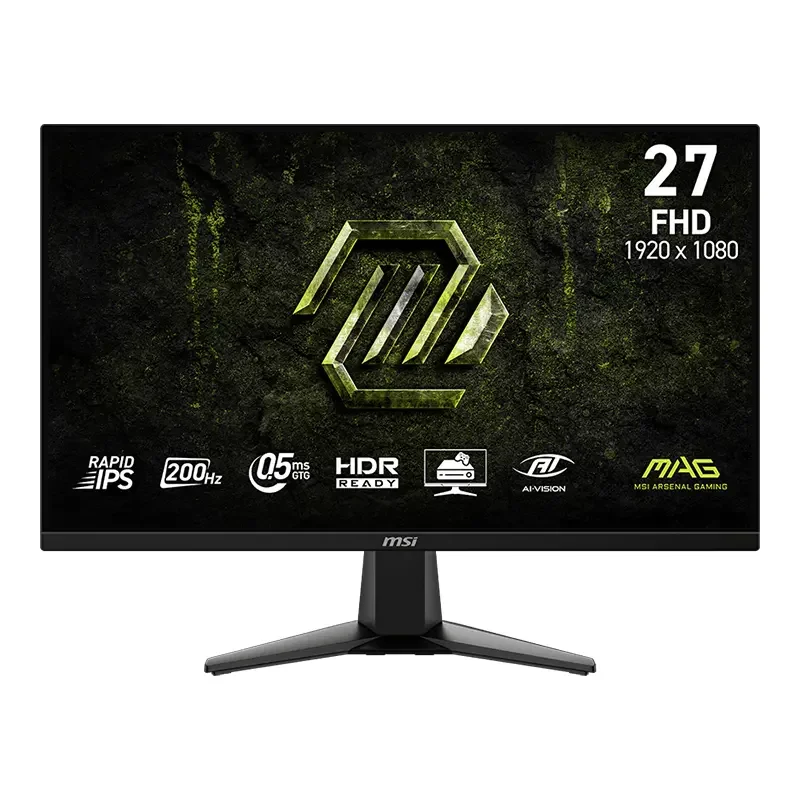 MSI 27-inch FHD Rapid IPS Gaming Monitor, 200Hz, 0.5ms, DisplayPort + HDMI – MAG 275F E20