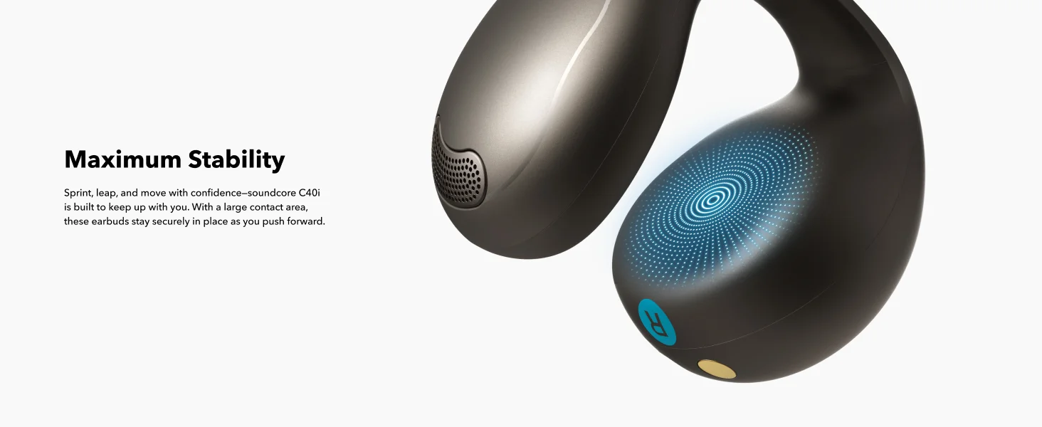 سماعات أذن Anker Soundcore C40i مفتوحة بتصميم مشبك وأزرار تحكم - أسود - Thumbnail 10