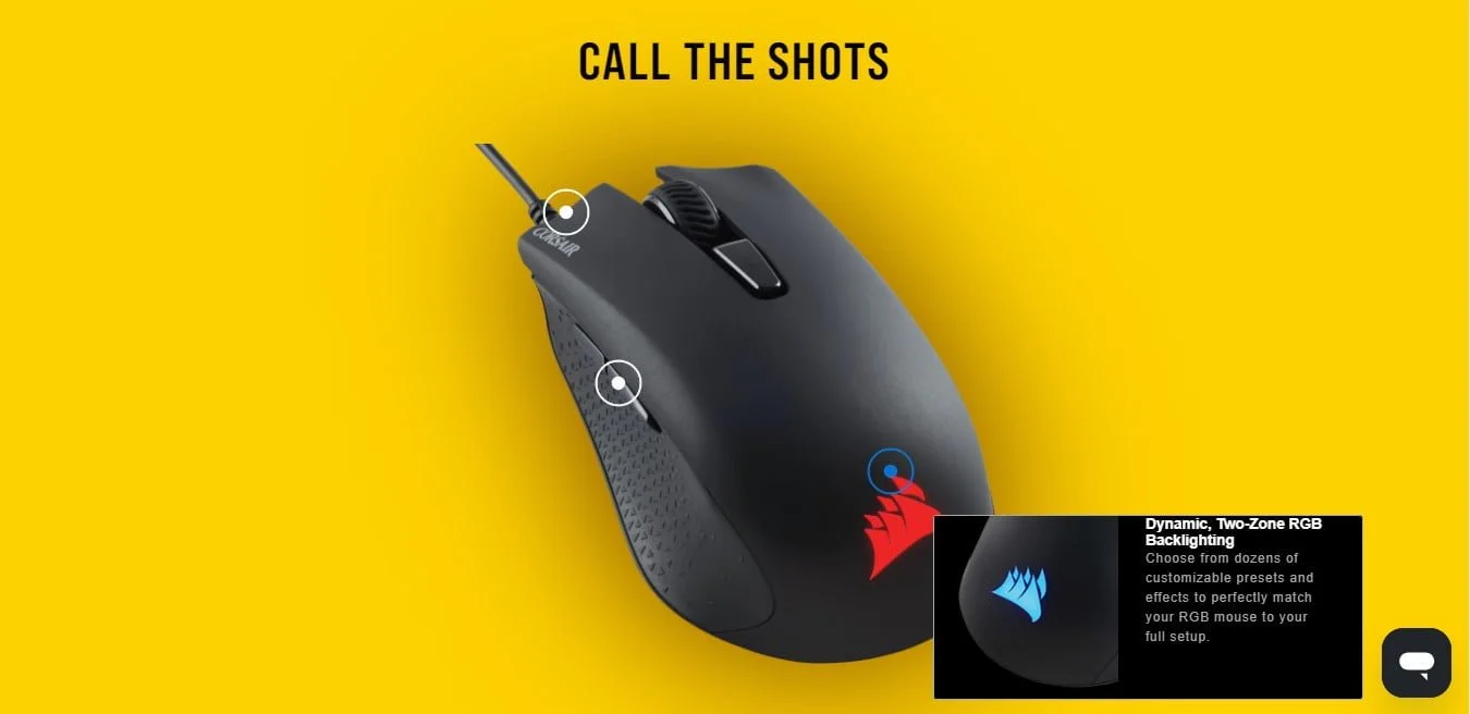 ماوس Corsair HARPOON RGB PRO للألعاب – 12,000 DPI – 6 أزرار – CH-9301111-EU - Image 10