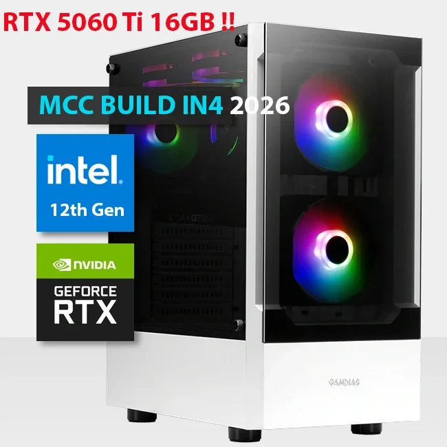 Intel MCC IN4-26 MIDAS Gaming PC Build Core i7-12700KF RTX 5060 Ti 16GB 1TB SSD - Image 1