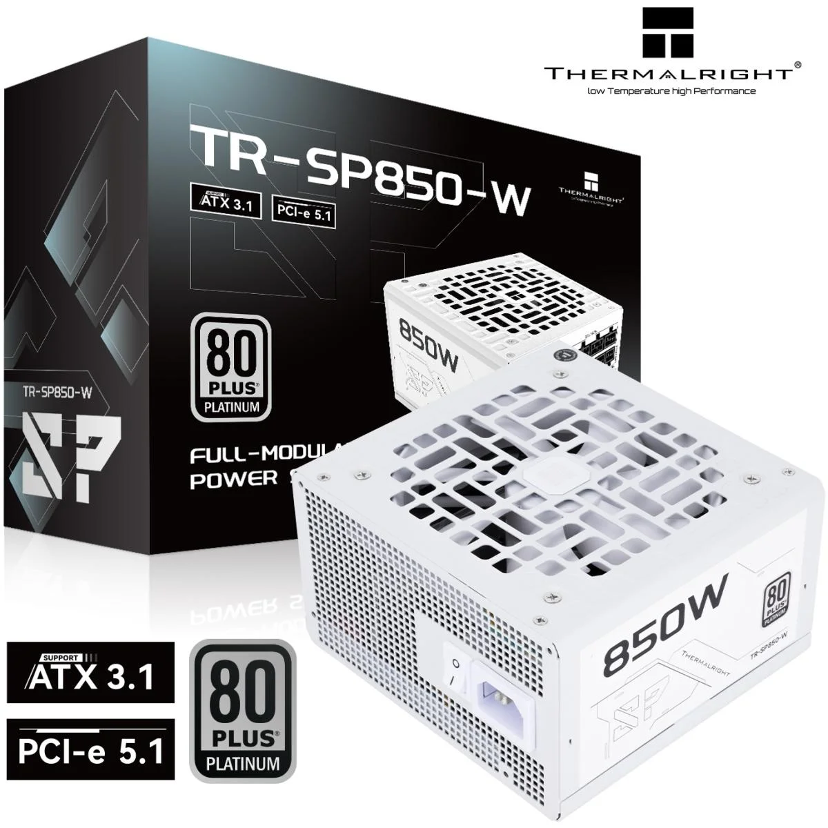 Thermalright SP-850-W 850W 80 PLUS Platinum Fully Modular ATX 3.1 Power Supply - White