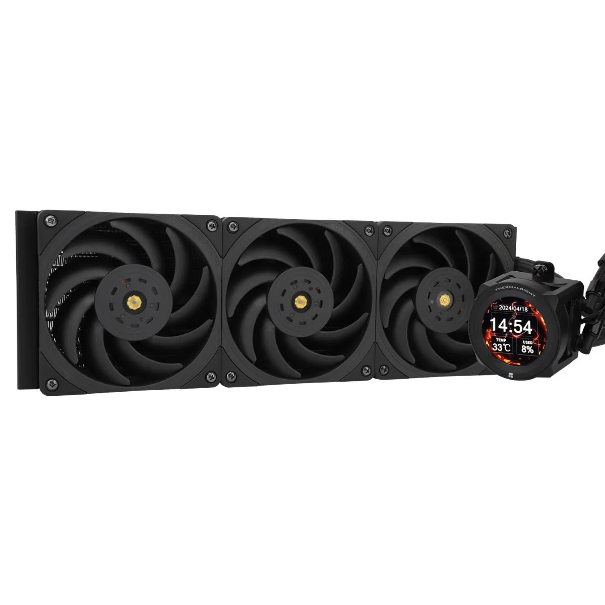 مبرد سائل للمعالج Thermalright Core Vision 360 أسود بدون RGB مع شاشة IPS 2.1 إنش