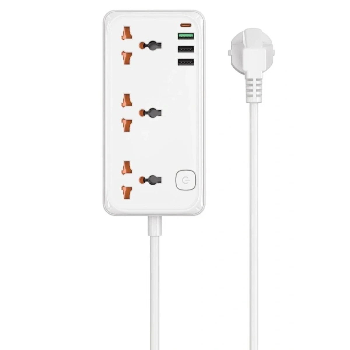 مشترك كهربائي WIWU Wi-S005 ‏7 في 1 بتقنية GaN وشحن USB-C PD بقدرة 30 واط، 4000 واط، أبيض - Thumbnail 2