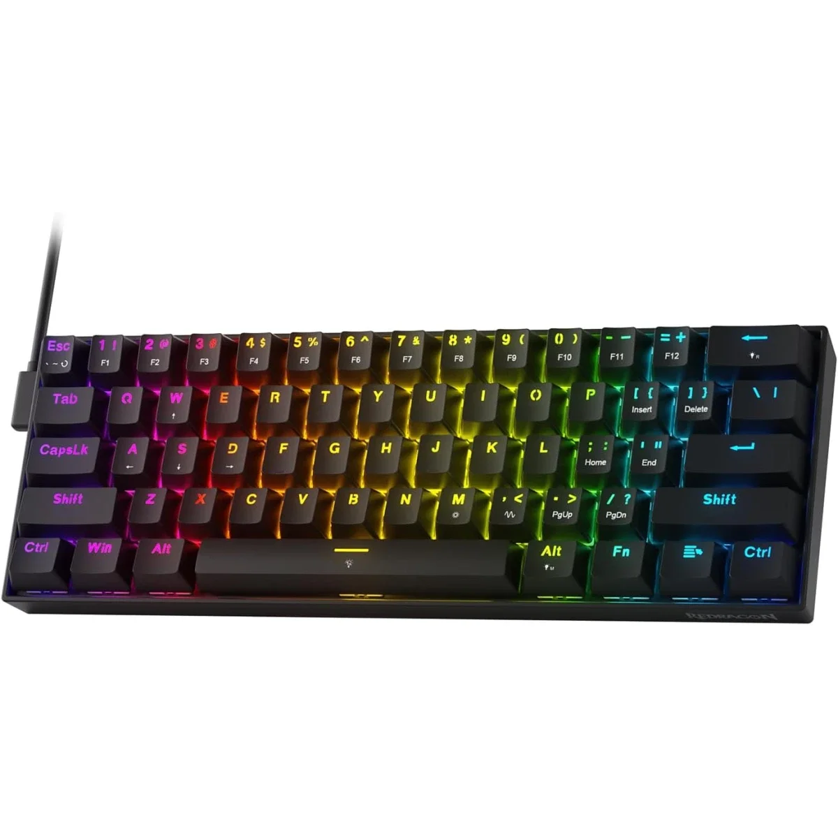 كيبورد ألعاب Redragon K617 HE سلكي 60% بمفاتيح Hall Effect مغناطيسية - أسود Essential