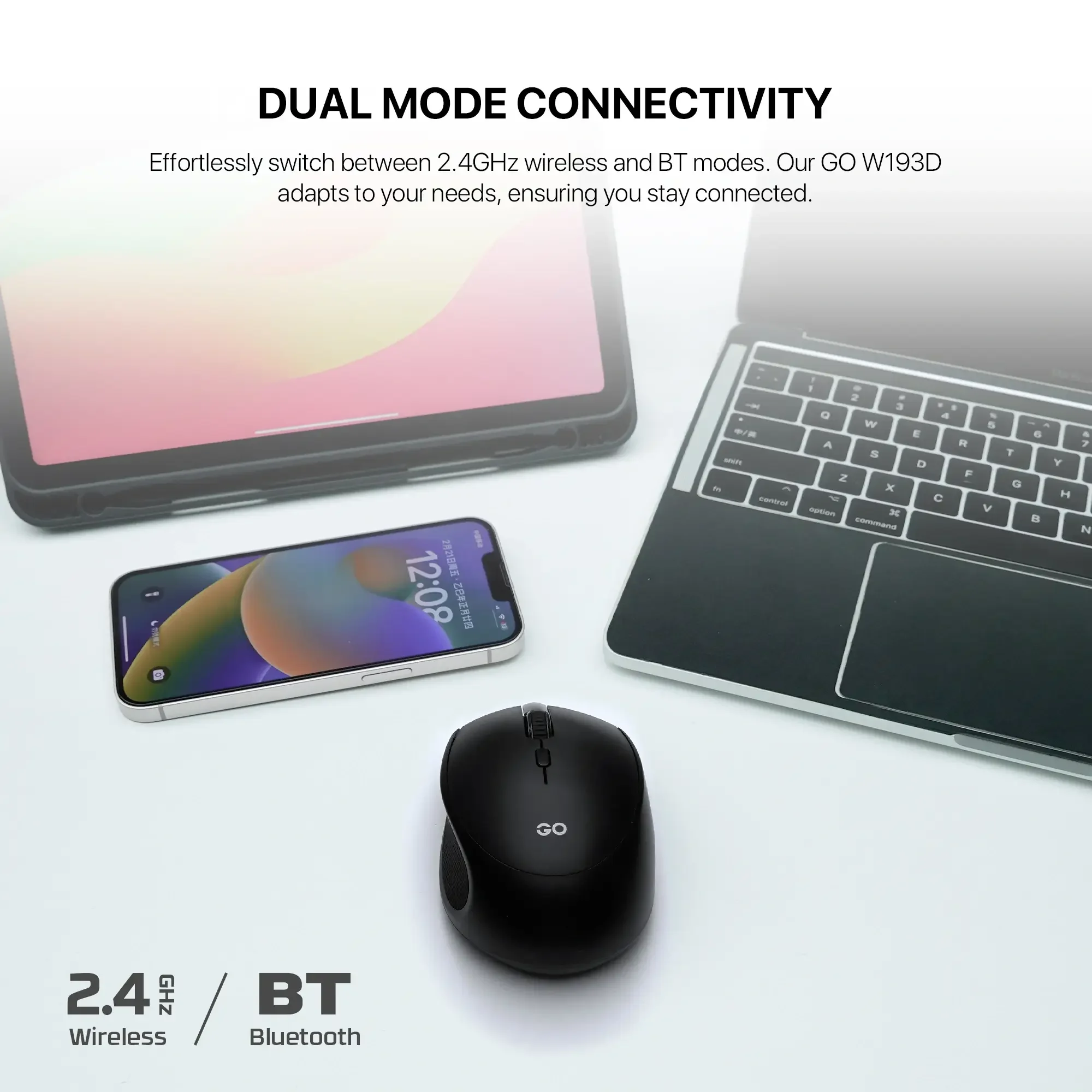 Fantech W193D GO Dual Mode Wireless Mouse Black - Thumbnail 4