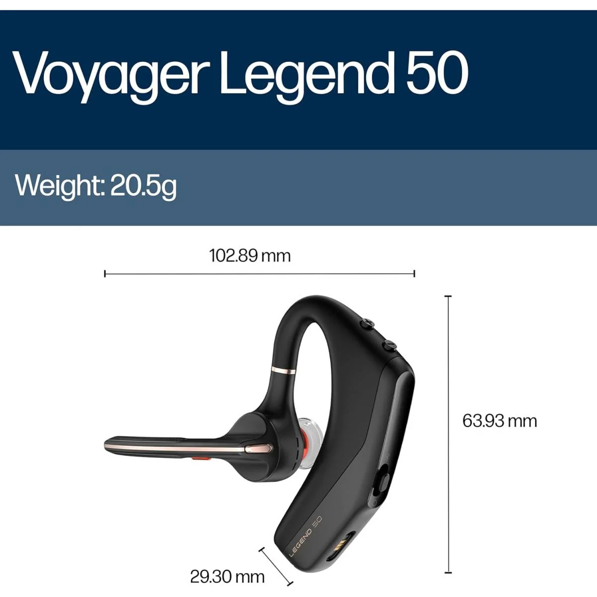 سماعة رأس لاسلكية Poly Voyager Legend 50 بلوتوث مع 4 ميكروفونات عازلة للضجيج - Image 6