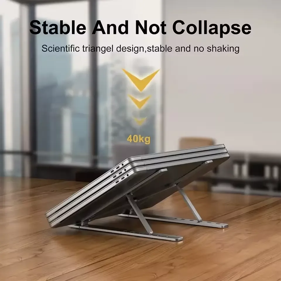 N8 Adjustable Aluminum Laptop Stand for 11–17-Inch Laptops - Thumbnail 5