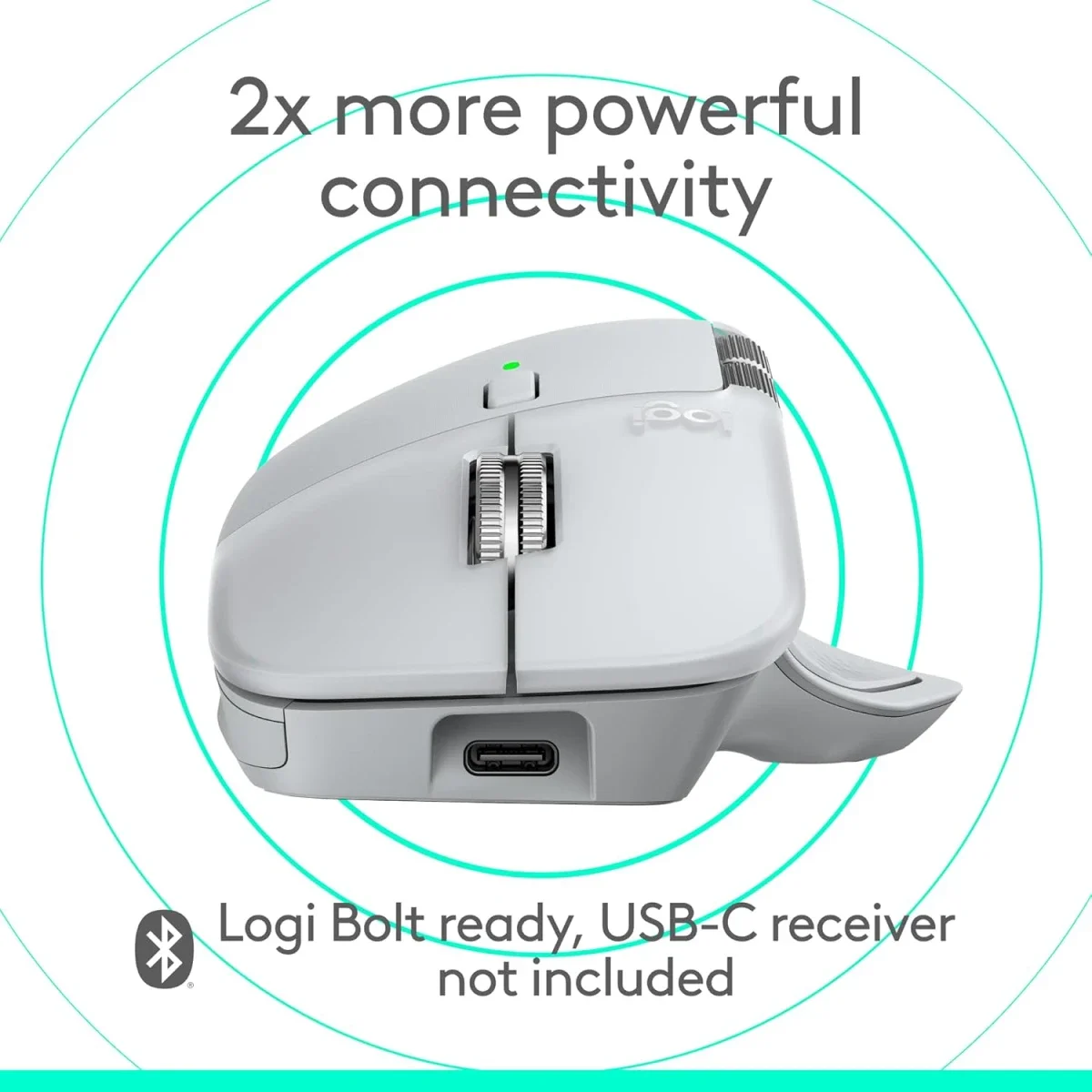 Logitech MX Master 4 for Mac Ergonomic Wireless Mouse - Pale Grey - Thumbnail 12