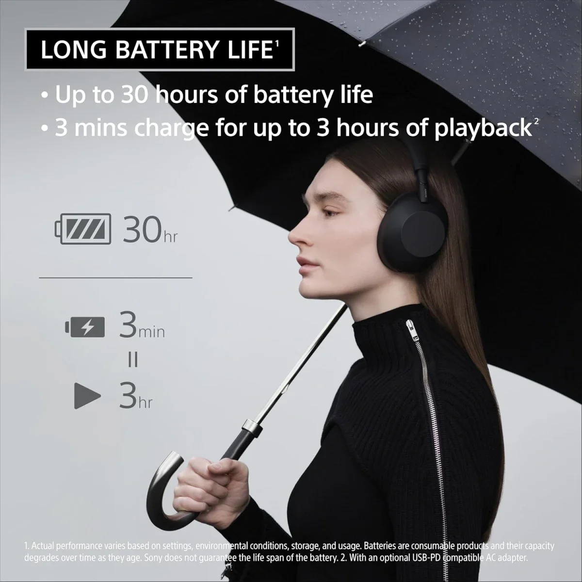 سماعات Sony WH-1000XM6 لاسلكية بإلغاء الضوضاء، أسود - Thumbnail 4
