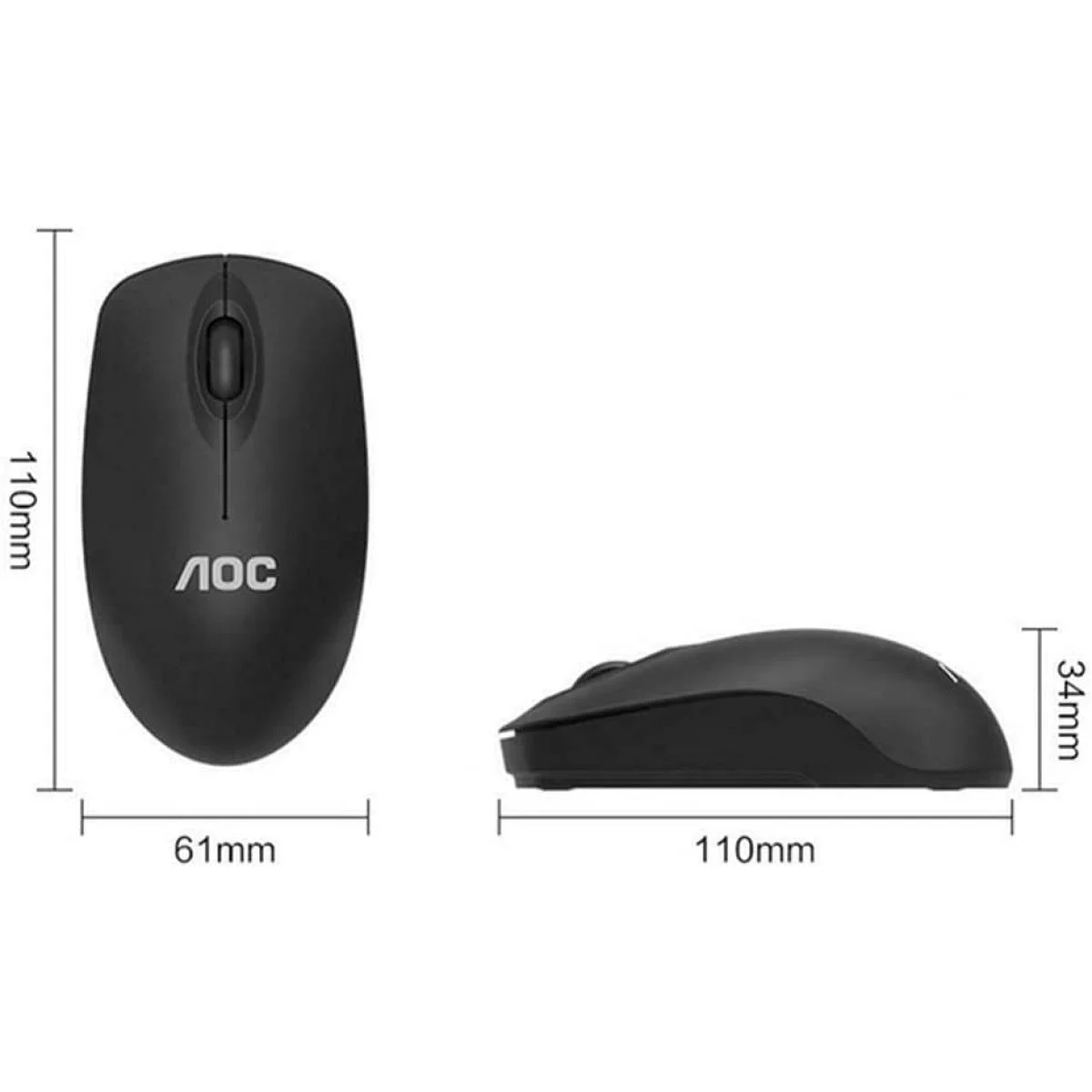 AOC MS320 Wireless Mouse with 2.4GHz USB Receiver, 1600 DPI - Image 4