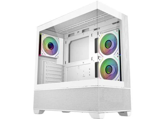 Cooler Master Elite 690 Wood White ATX ARGB Mid-Tower Gaming Case with Tempered Glass - Image 4
