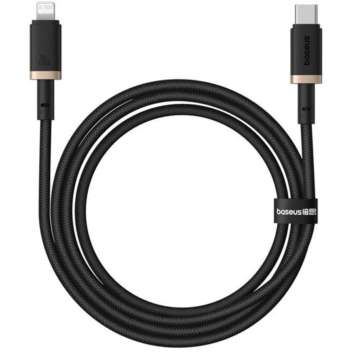 كابل Baseus Dura مضفر USB-C إلى Lightning بقدرة 20 واط وطول 1 متر - أسود
