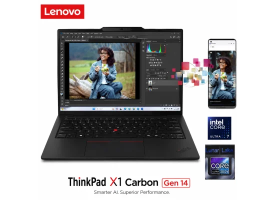 لابتوب Lenovo ThinkPad X1 Carbon Gen 14 Aura Edition بمعالج Intel Core Ultra 7 355، رام 32GB، SSD 1TB PCIe 4.0، شاشة 14 إنش FHD IPS لمس، Wi‑Fi 7، Windows 11 Pro - Image 9