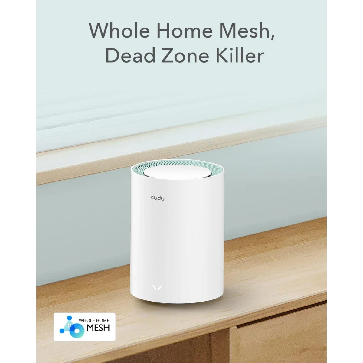 CUDY M1300 AC1200 Dual-Band Mesh WiFi Router & Extender with Gigabit Ports 1-Pack - Thumbnail 2