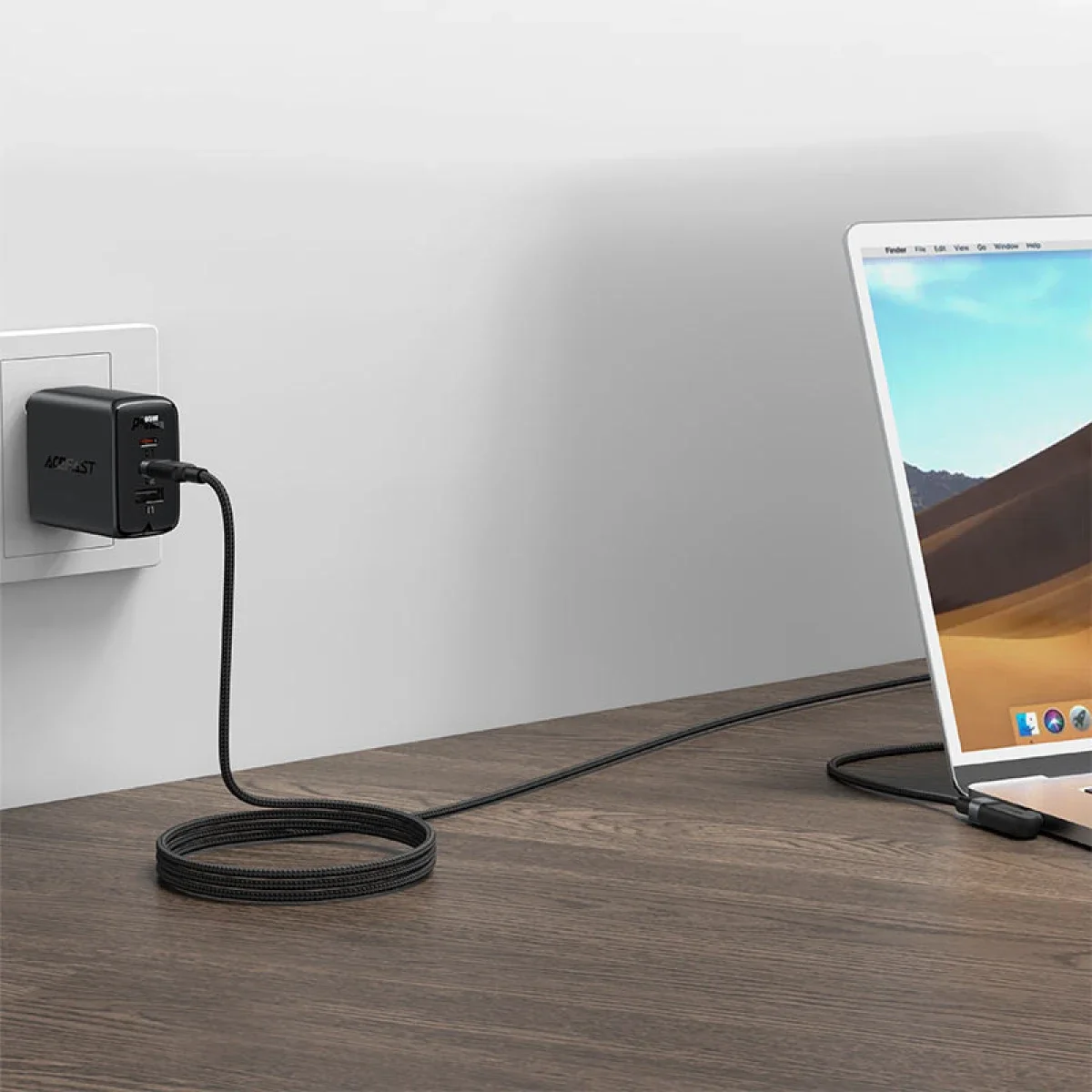 كابل ACEFAST C5-03 من USB-C إلى USB-C للشحن ونقل البيانات بزاوية قائمة 100 واط 2 متر - أسود - Image 7