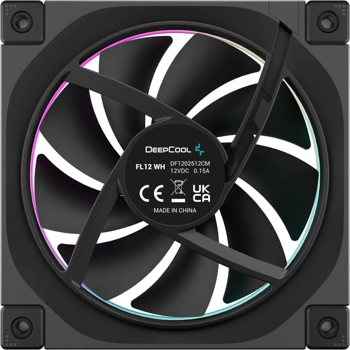 مروحة كيس DeepCool FL12 120mm ARGB قطعة واحدة باللون الأسود - Thumbnail 4