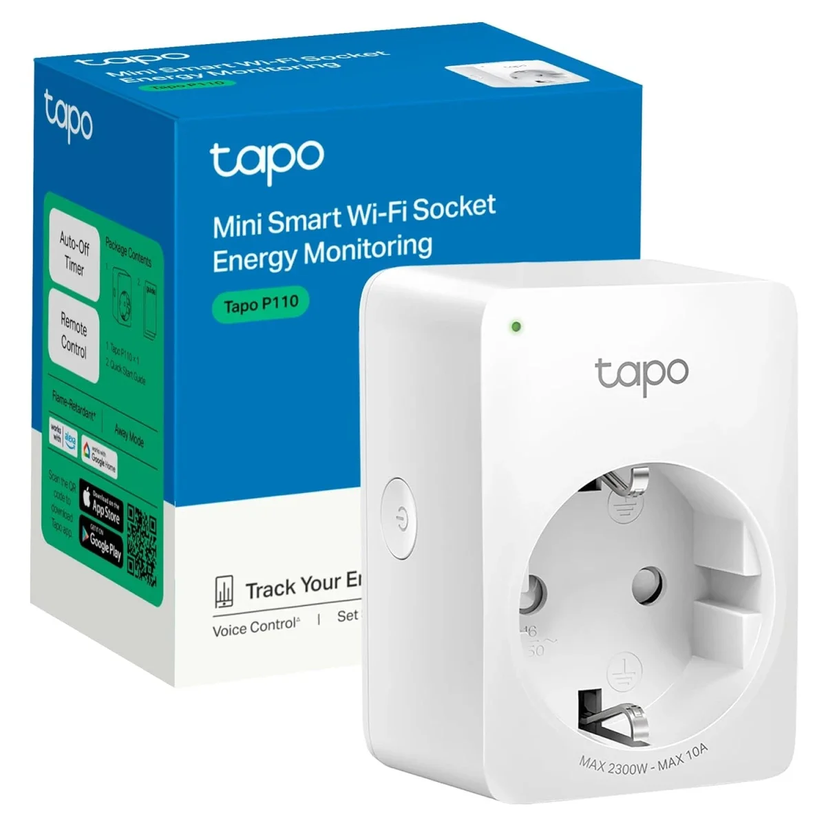 مقبس TP-Link Tapo P110 ذكي Wi-Fi مع مراقبة استهلاك الطاقة