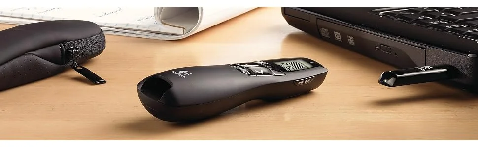 Logitech R700 Wireless Presentation Remote, 2.4 GHz, Red Laser, 30 m Range, LCD Timer, Black - Thumbnail 14