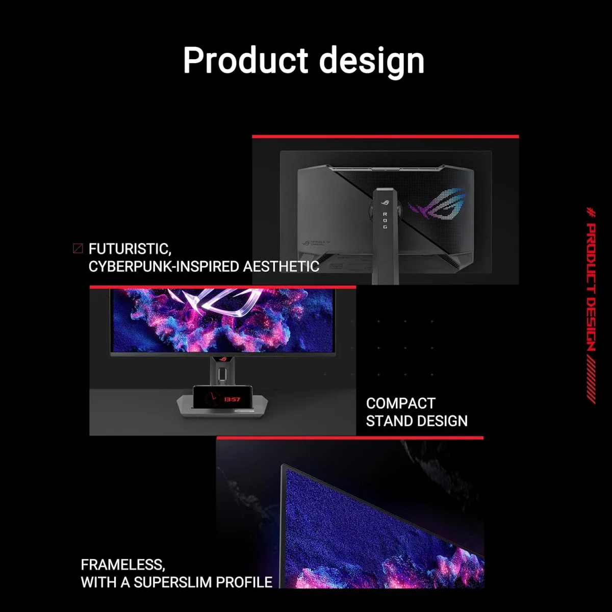 Asus ROG Strix XG27ACDNG 27-Inch QD-OLED QHD Gaming Monitor, 360Hz, 0.03ms, Black - Thumbnail 6