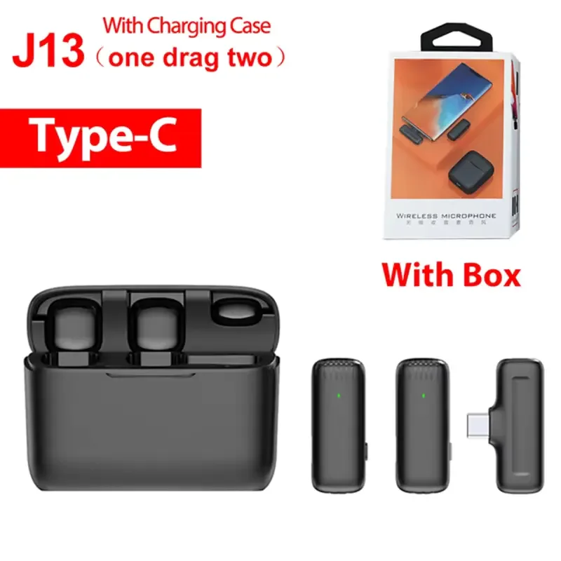 J13 Wireless Dual Lavalier Microphones for USB Type-C Android with Charging Case - Image 3