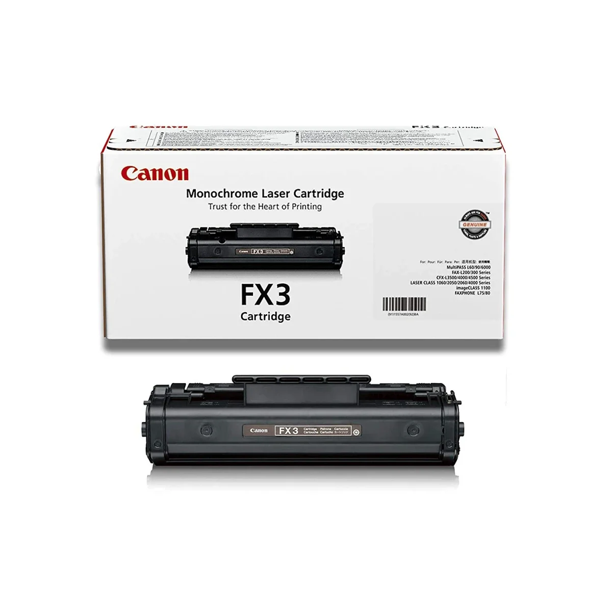 Canon FX-3 Original Black Laser Toner Cartridge, 2500 Pages