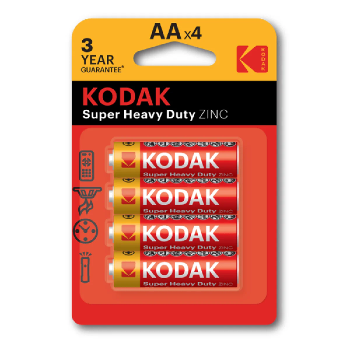 بطاريات Kodak AA سوبر هيفي ديوتي 1.5 فولت - 4 حبات
