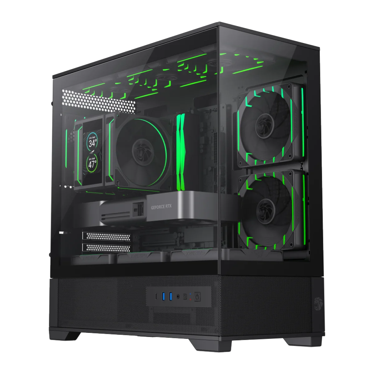 كيس كمبيوتر GameMax Vista للألعاب Micro-ATX بزجاج مقوّى مزدوج وهب ARGB ومراوح عكسية - Image 2