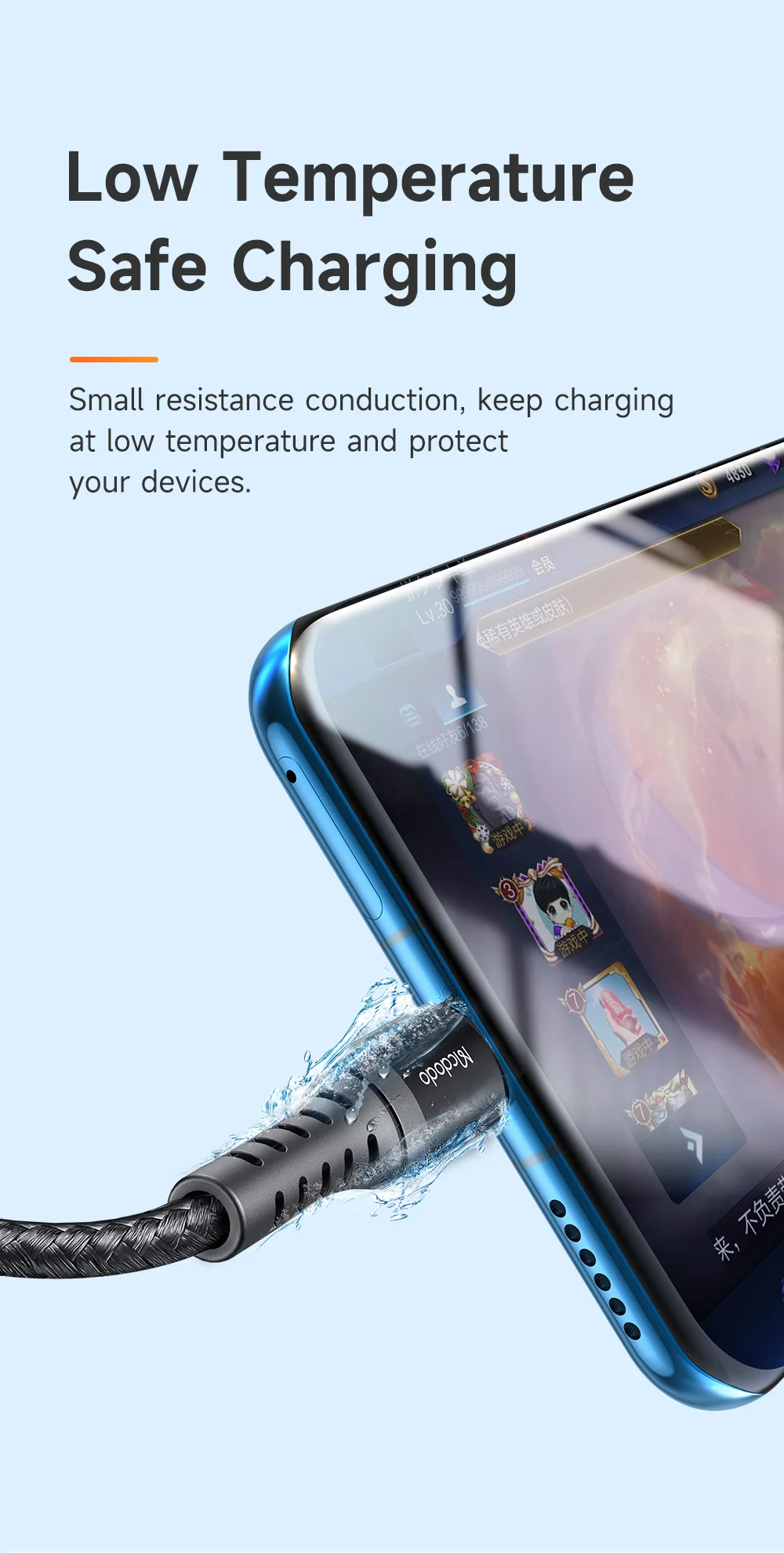 كيبل شحن سريع Mcdodo CA-2271 من USB-A إلى USB-C بطول 1 متر، أسود - Thumbnail 10