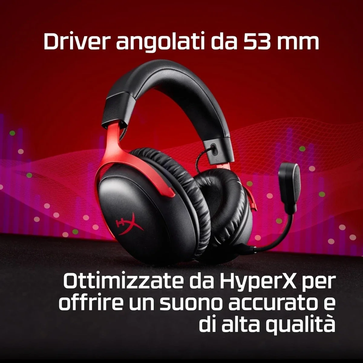 سماعة ألعاب لاسلكية HyperX Cloud III S (2025) بمشغلات 53 مم وبلوتوث - أحمر - Thumbnail 8