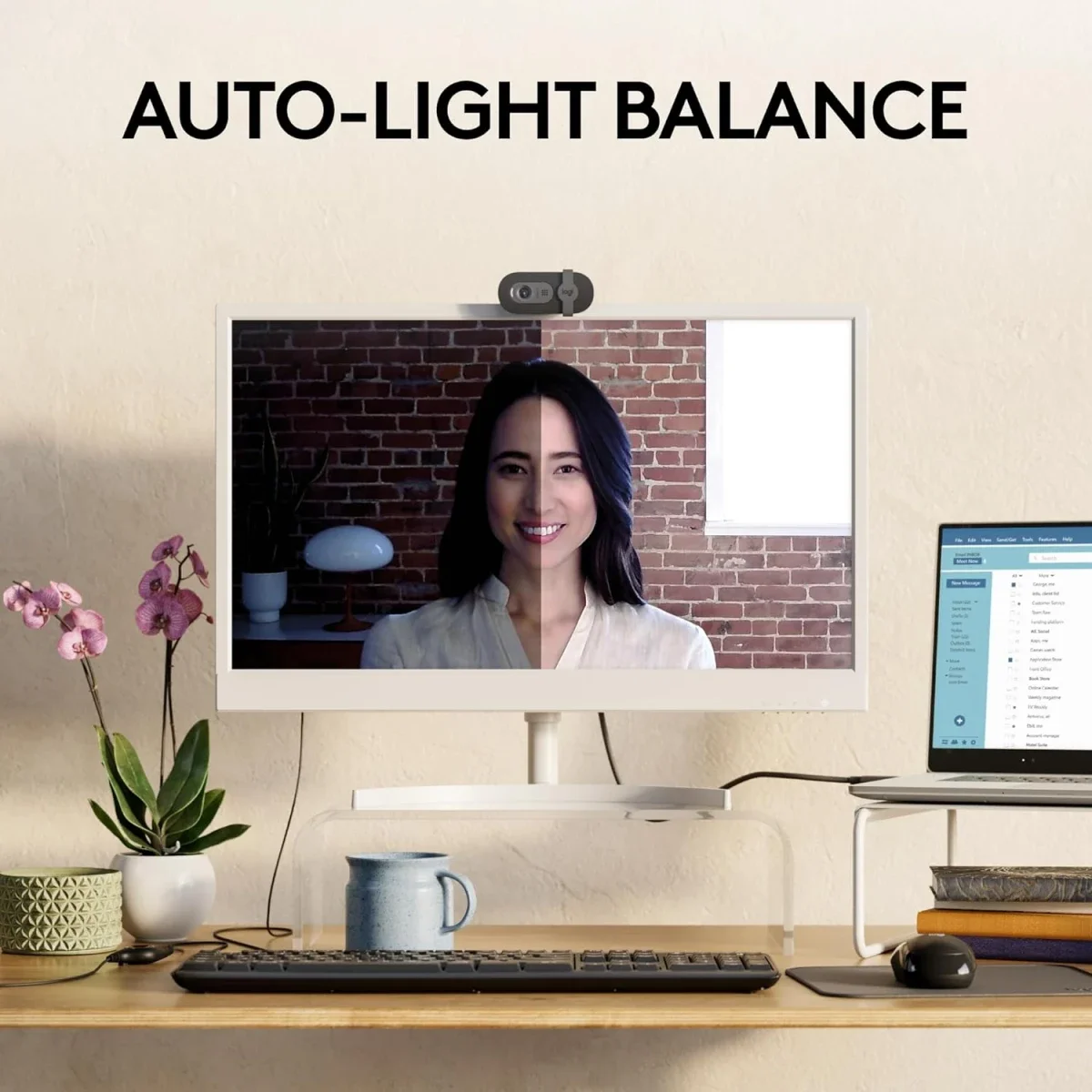 كاميرا ويب Logitech Brio 100 بدقة Full HD 1080p مع ميكروفون مدمج وغطاء خصوصية - أسود - Image 3