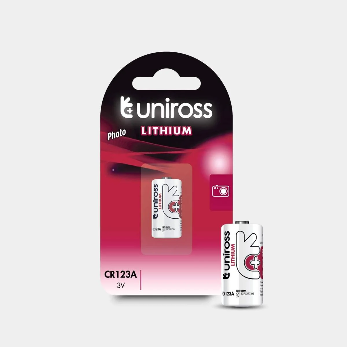 بطارية ليثيوم Uniross CR123A بجهد 3 فولت عبوة مفردة - Image 2
