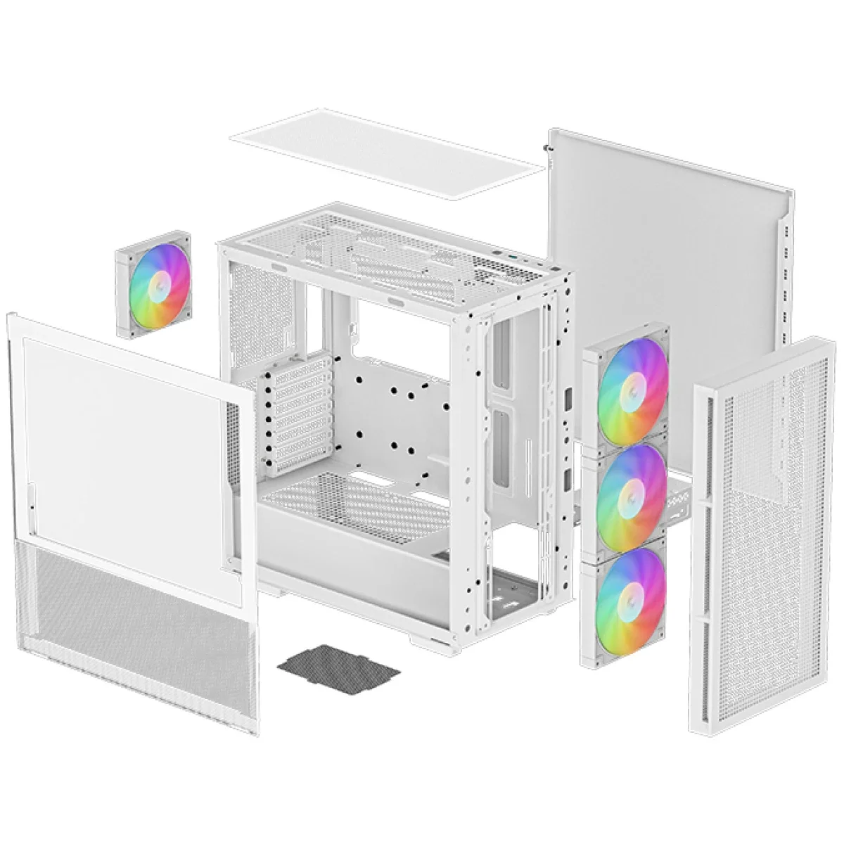 DeepCool CH560 Mid-Tower High Airflow PC Case with 3x140mm + 1x120mm ARGB Fans - White - Thumbnail 2